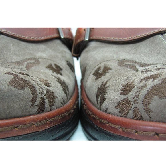 Klogs Leather Austin Clog Taupe Suede Tapestry USA - Picture 8 of 12